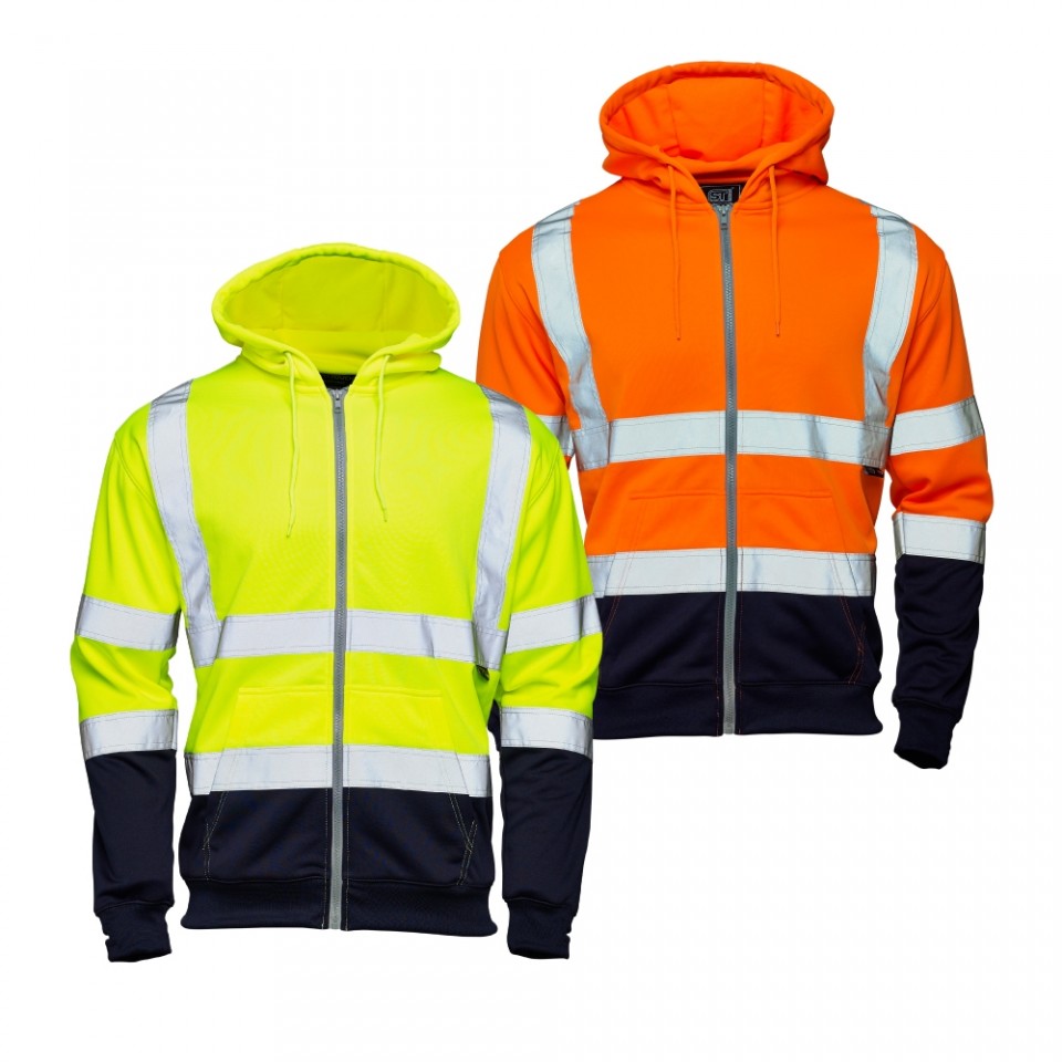 Hi Vis 2 Tone Hooded Zipped Sweatshirt Hi Vis 2 Tone Hooded Zipped Sweatshirt