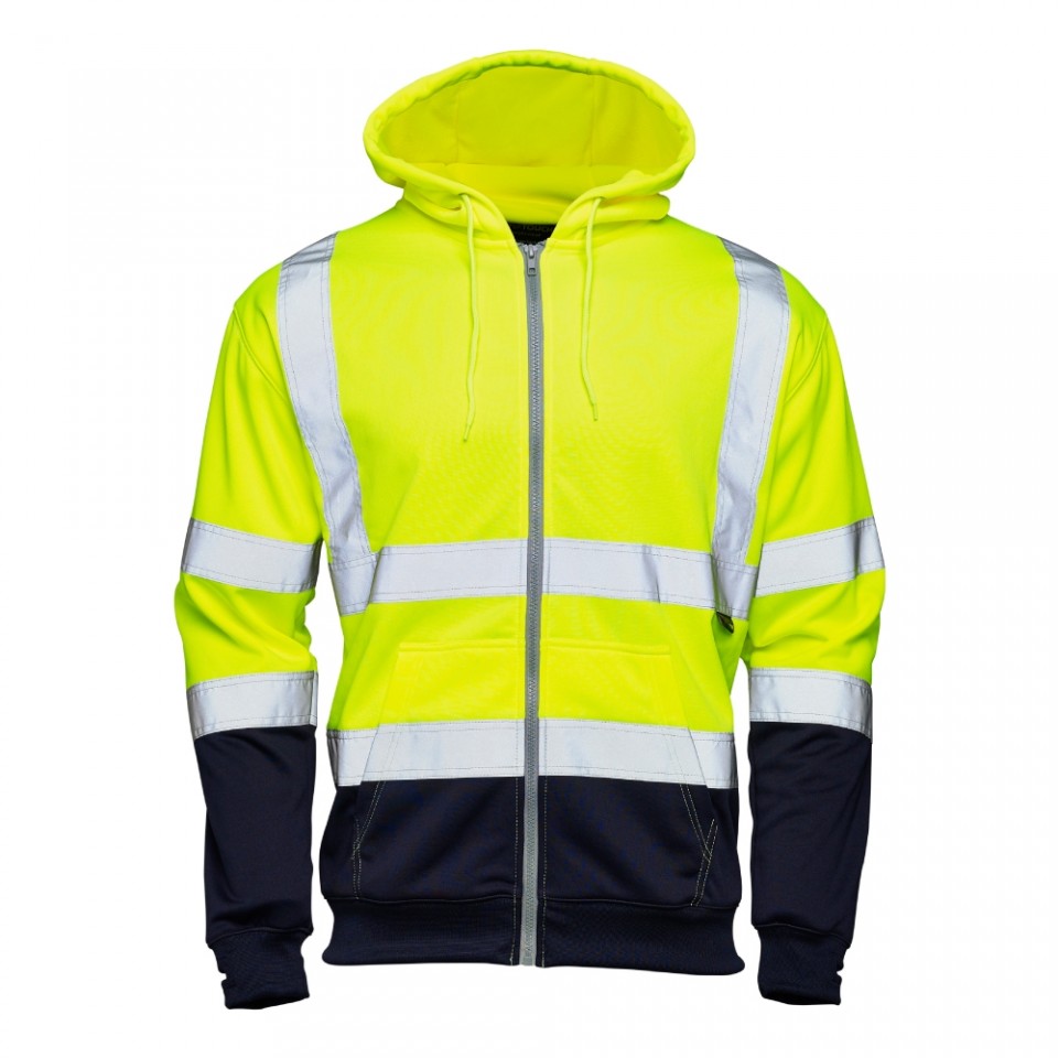 Hi Vis 2 Tone Hooded Zipped Sweatshirt Hi Vis 2 Tone Hooded Zipped Sweatshirt