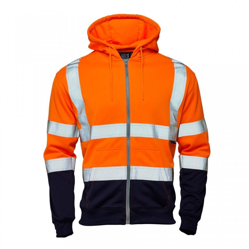Hi Vis 2 Tone Hooded Zipped Sweatshirt Hi Vis 2 Tone Hooded Zipped Sweatshirt