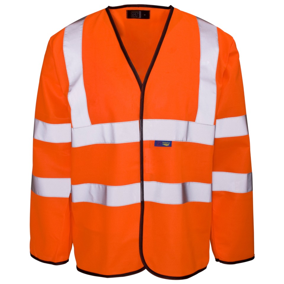 Hi Vis Long Sleeved Vest - Velcro Hi Vis Long Sleeved Vest - Velcro
